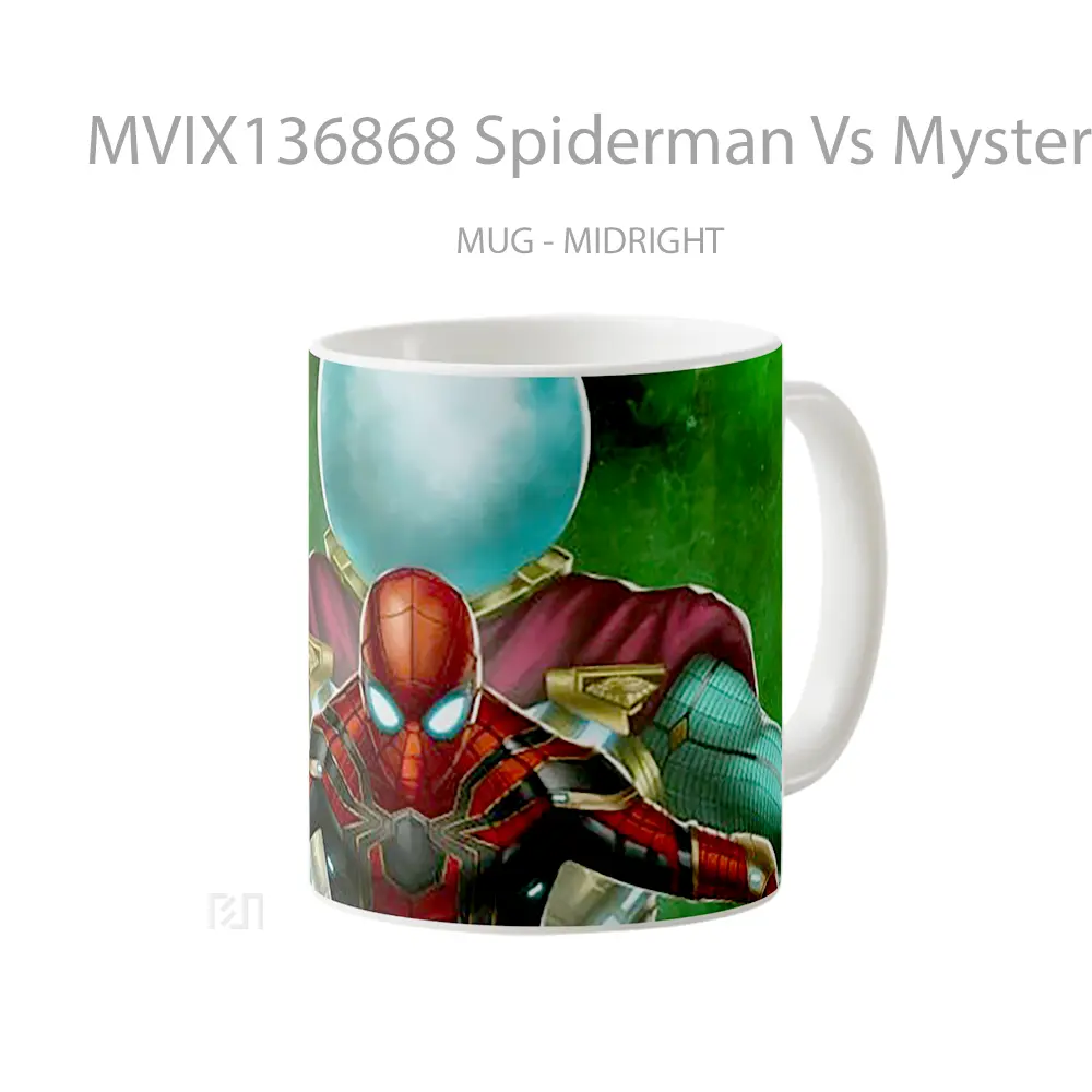 Mug Spiderman Vs Mysterio Fanart Gelas Superhero - All-side / Desain