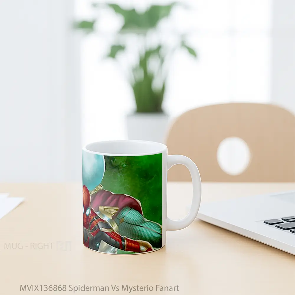 Mug Spiderman Vs Mysterio Fanart Gelas Superhero - All-side / Desain