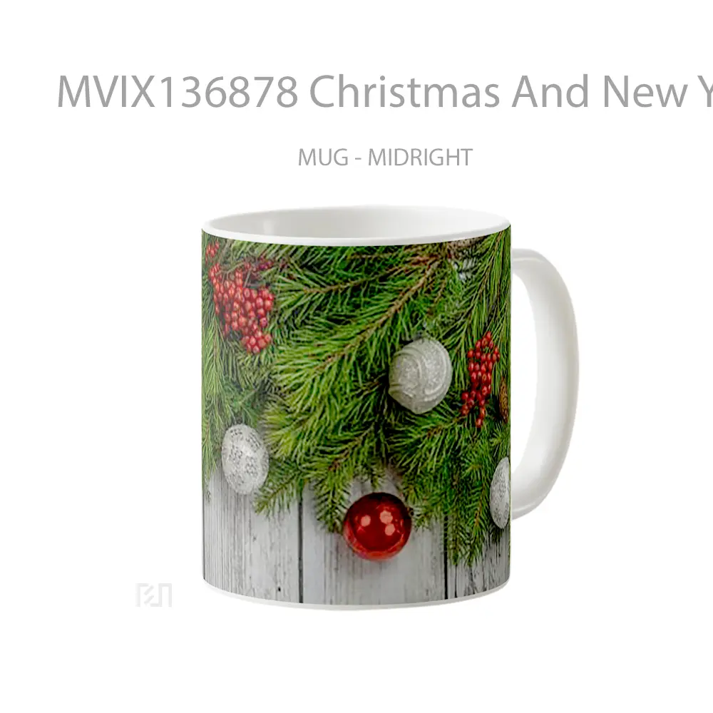 Mug Christmas And New Year Decoration Gelas Keramik Unik - All-side / Desain