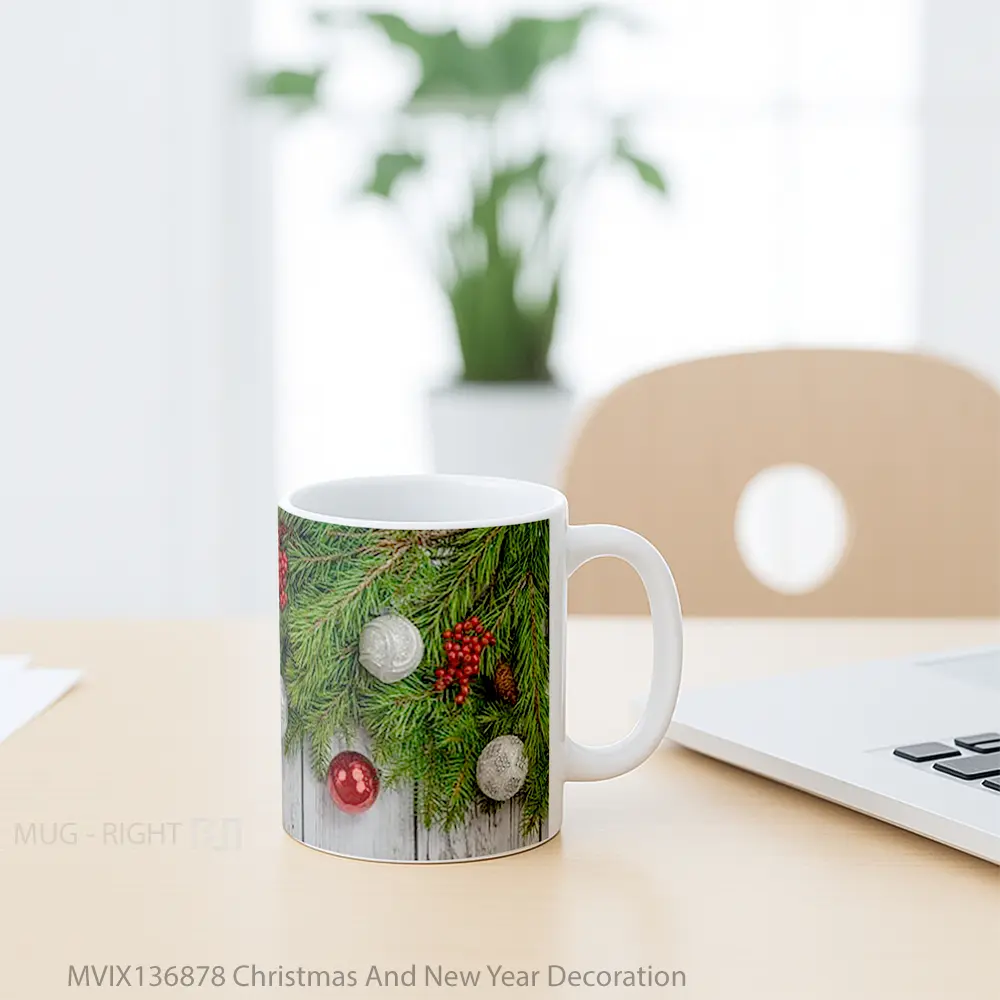 Mug Christmas And New Year Decoration Gelas Keramik Unik - All-side / Desain