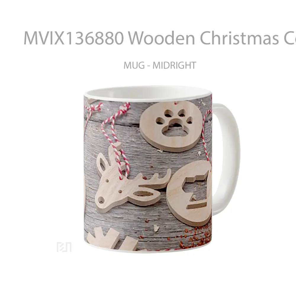Mug Wooden Christmas Colguijes Gelas Keramik Unik - All-side / Desain