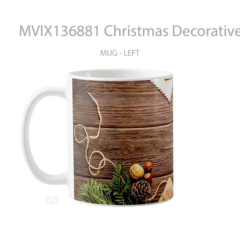 Mug Christmas Decorative Elements Gelas Keramik Unik - All-side / Desain