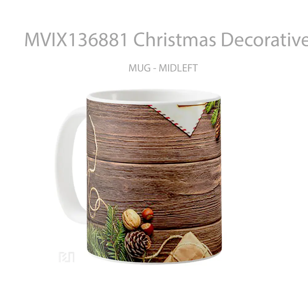 Mug Christmas Decorative Elements Gelas Keramik Unik - All-side / Desain