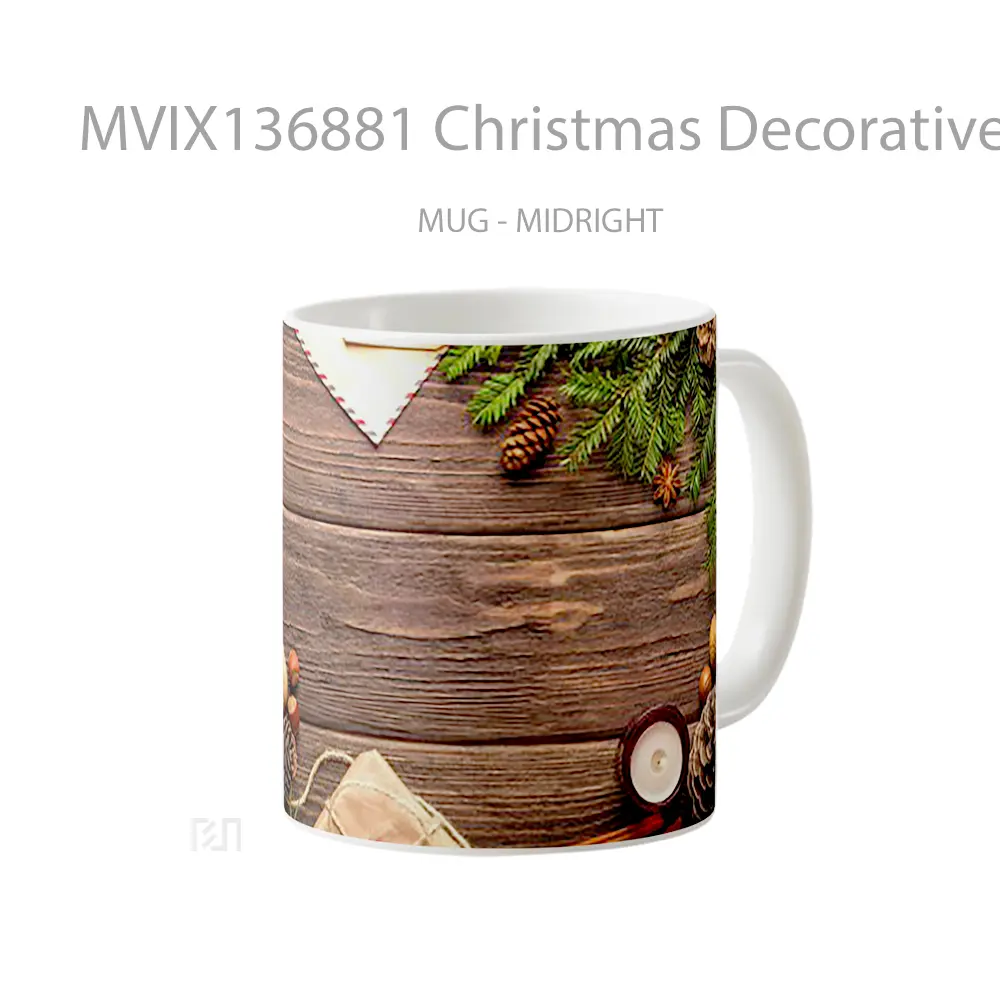 Mug Christmas Decorative Elements Gelas Keramik Unik - All-side / Desain