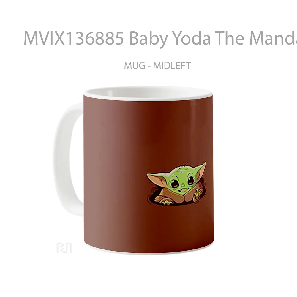 Mug Baby Yoda The Mandalorian V2 Gelas Star Wars - All-side / Desain