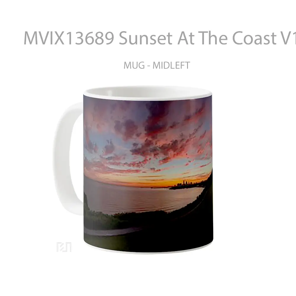 Mug Sunset At The Coast V1 Gelas Pemandangan Alam - All-side / Desain