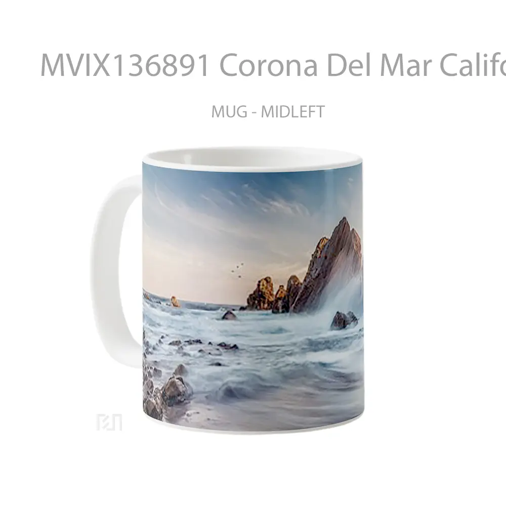 Mug Corona Del Mar California V2 Gelas Keramik Unik - All-side / Desain