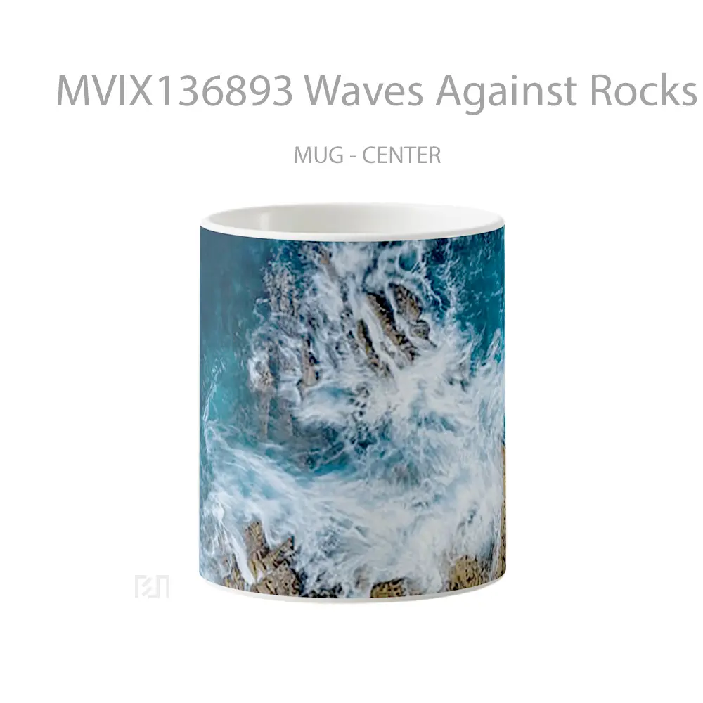 Mug Waves Against Rocks Gelas Keramik Unik