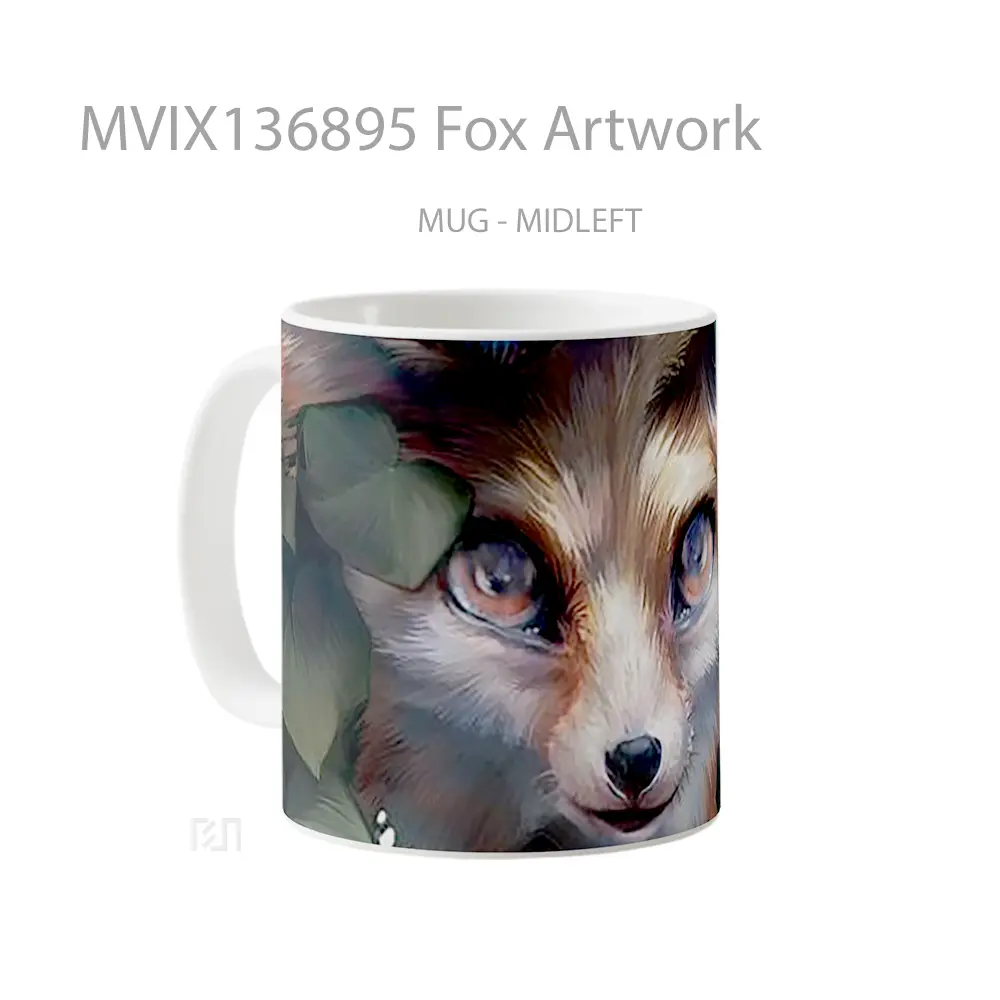 Mug Fox Artwork Gelas Hewan Lucu - All-side / Desain