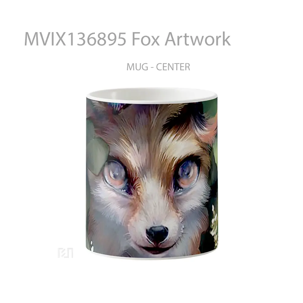 Mug Fox Artwork Gelas Hewan Lucu