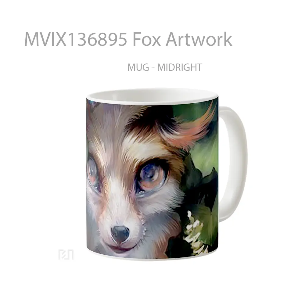 Mug Fox Artwork Gelas Hewan Lucu - All-side / Desain