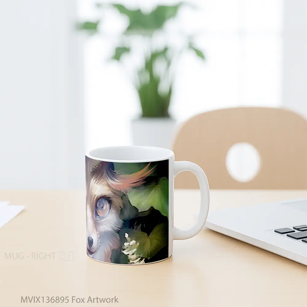 Mug Fox Artwork Gelas Hewan Lucu - All-side / Desain