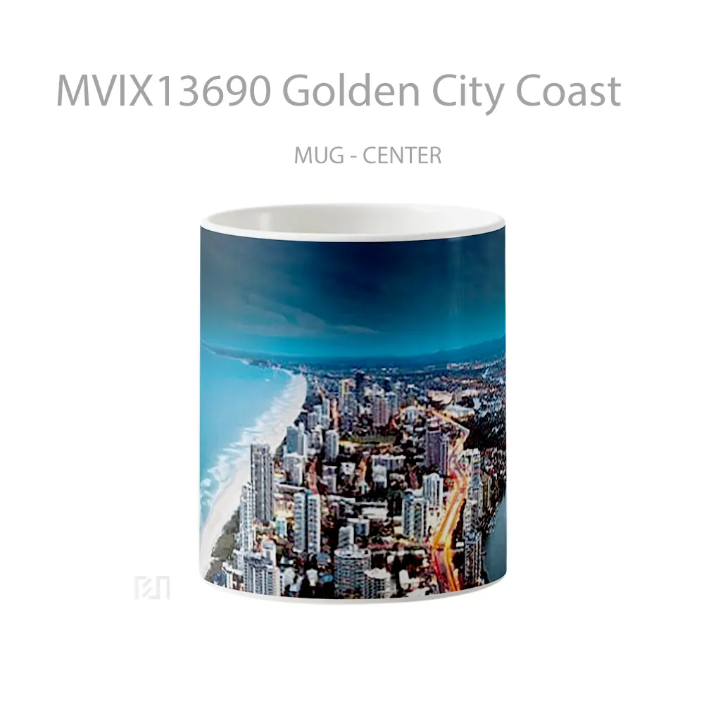 Mug Golden City Coast Gelas Keramik Unik