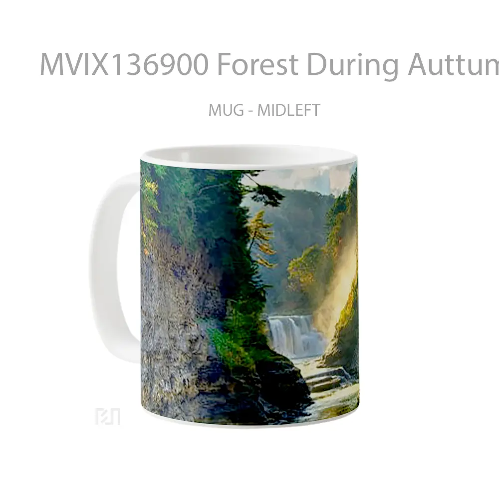 Mug Forest During Auttumn Gelas Pemandangan Alam - All-side / Desain