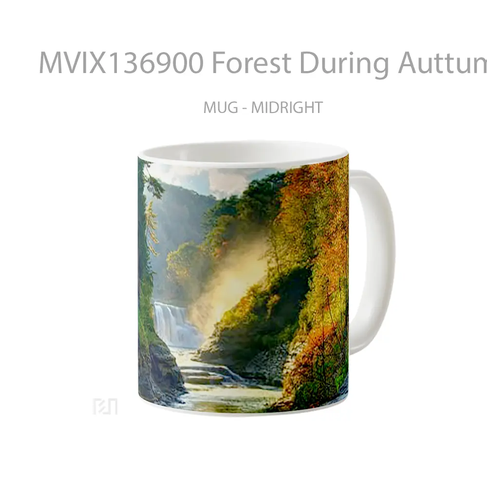 Mug Forest During Auttumn Gelas Pemandangan Alam - All-side / Desain