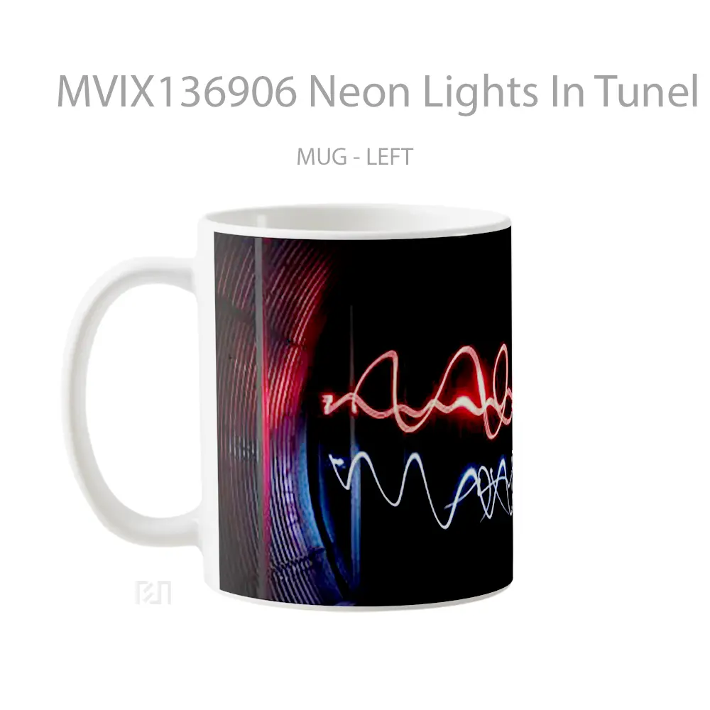 Mug Neon Lights In Tunel Gelas Keramik Unik - All-side / Desain