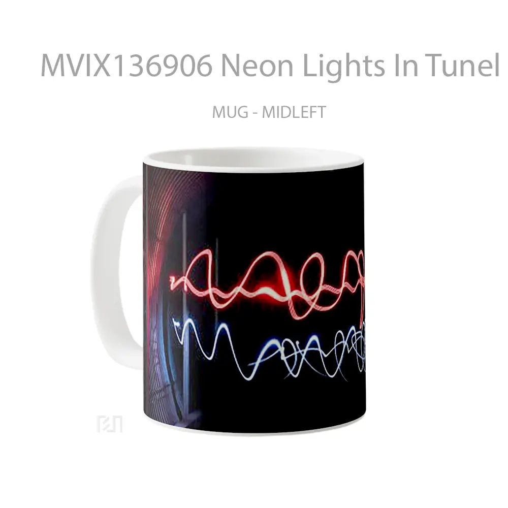 Mug Neon Lights In Tunel Gelas Keramik Unik - All-side / Desain