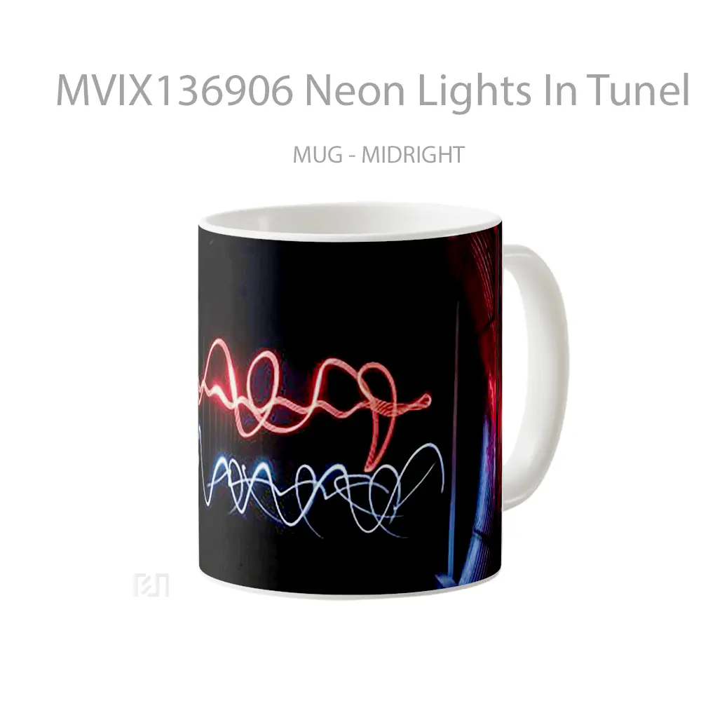 Mug Neon Lights In Tunel Gelas Keramik Unik - All-side / Desain
