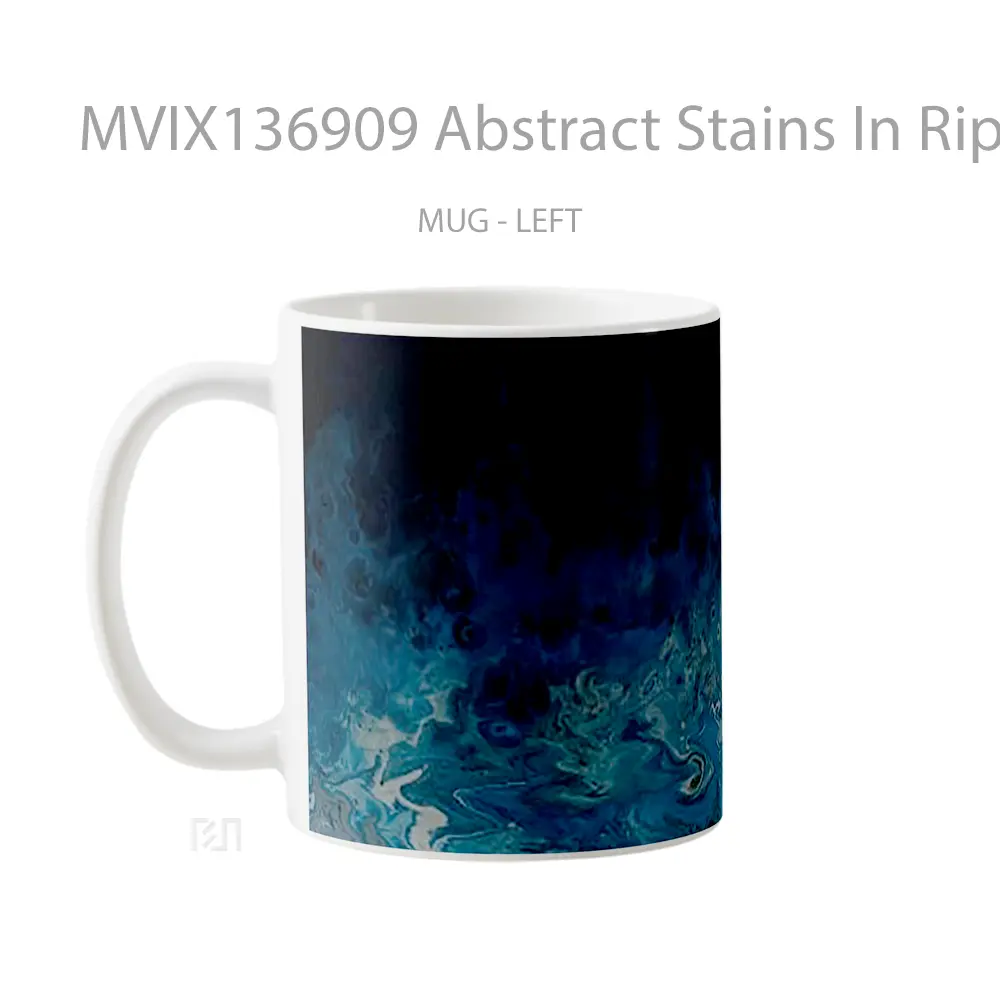 Mug Abstract Stains In Ripples Gelas Seni Modern - All-side / Desain
