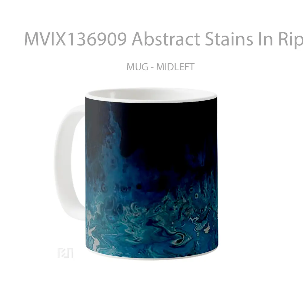 Mug Abstract Stains In Ripples Gelas Seni Modern - All-side / Desain