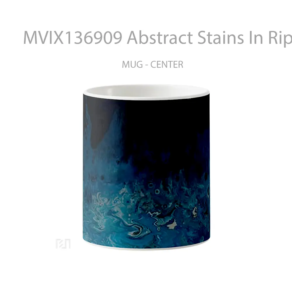 Mug Abstract Stains In Ripples Gelas Seni Modern