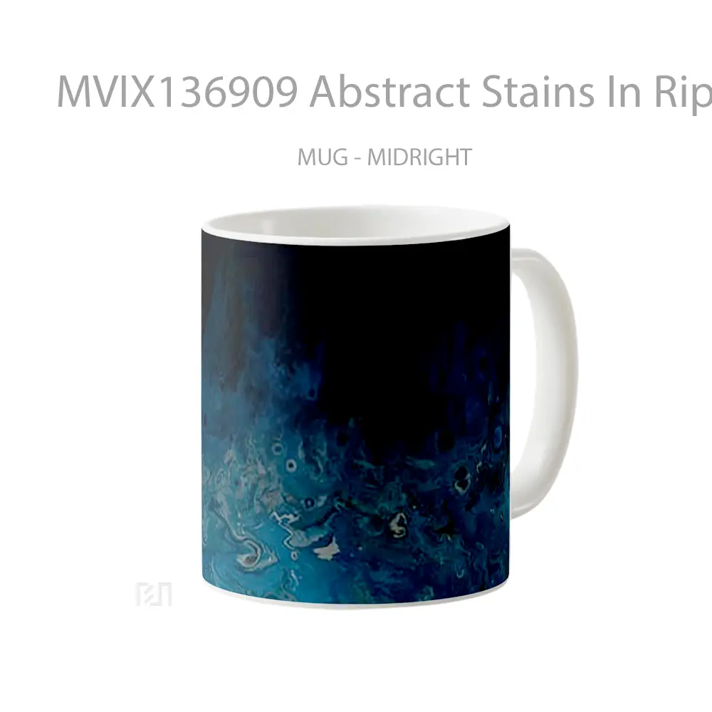 Mug Abstract Stains In Ripples Gelas Seni Modern - All-side / Desain
