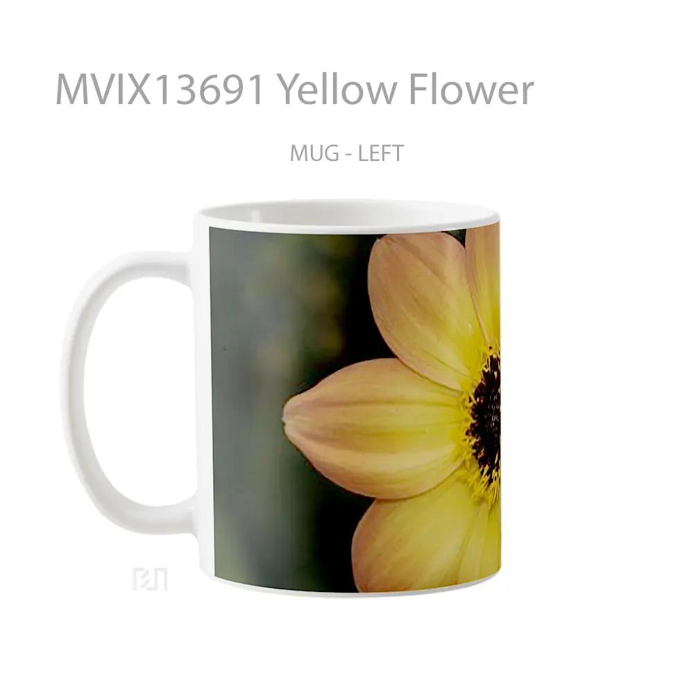 Mug Yellow Flower Gelas Pemandangan Alam - All-side / Desain