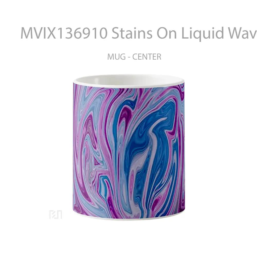 Mug Stains On Liquid Waves Gelas Keramik Unik