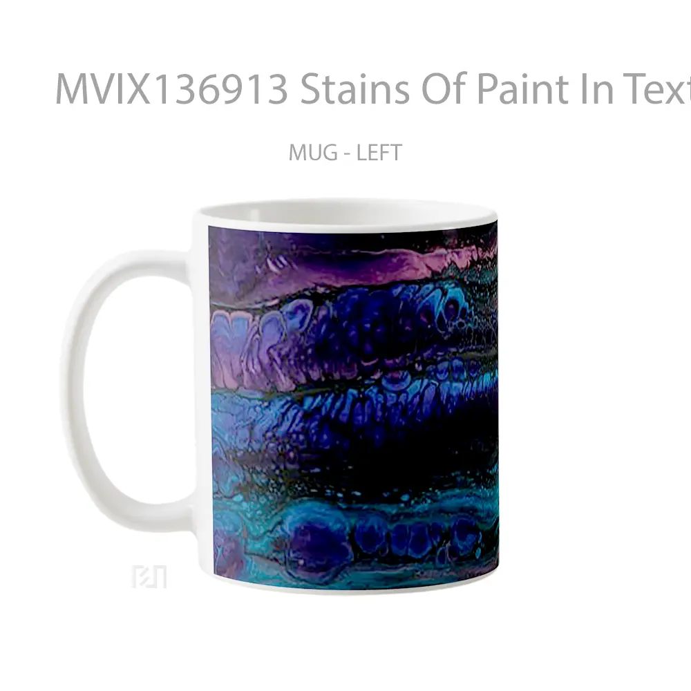 Mug Stains Of Paint In Texture Gelas Keramik Unik - All-side / Desain