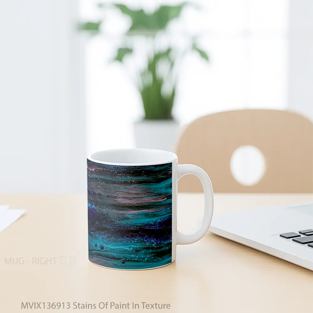 Mug Stains Of Paint In Texture Gelas Keramik Unik - All-side / Desain