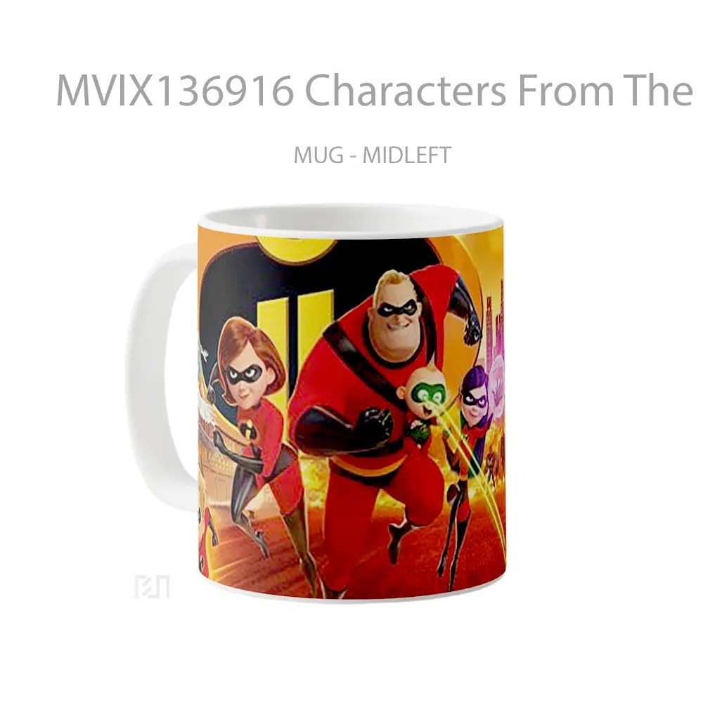 Mug Characters From The Incredibles Gelas Keramik Unik - All-side / Desain