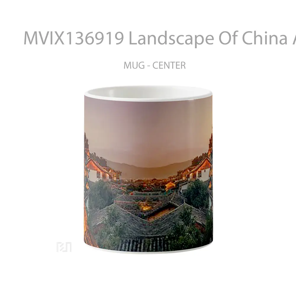 Mug Landscape Of China At Sunset Gelas Pemandangan Alam
