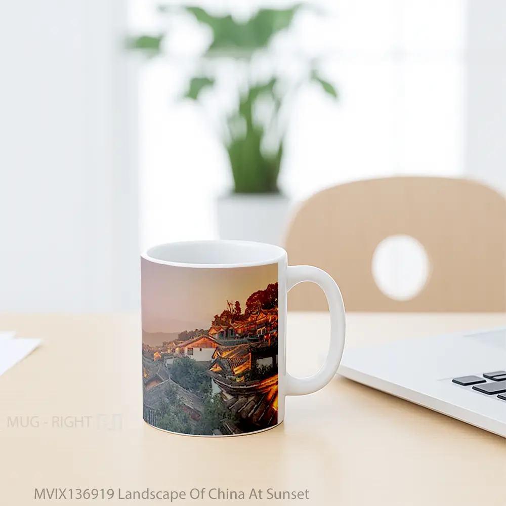 Mug Landscape Of China At Sunset Gelas Pemandangan Alam - All-side / Desain