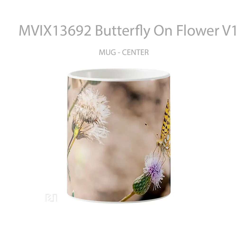 Mug Butterfly On Flower V1 Gelas Hewan Lucu