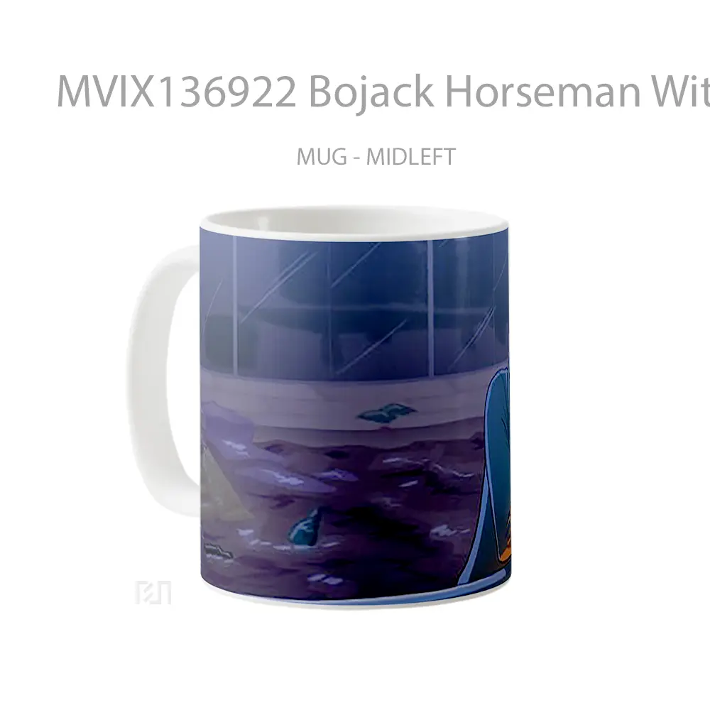 Mug Bojack Horseman With Cigarrate Gelas Keramik Unik - All-side / Desain