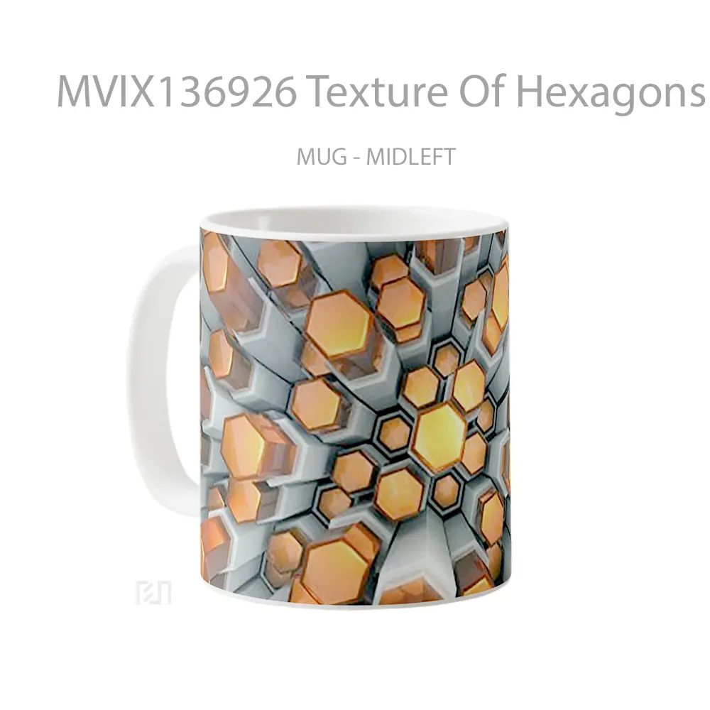 Mug Texture Of Hexagons Gelas Keramik Unik - All-side / Desain