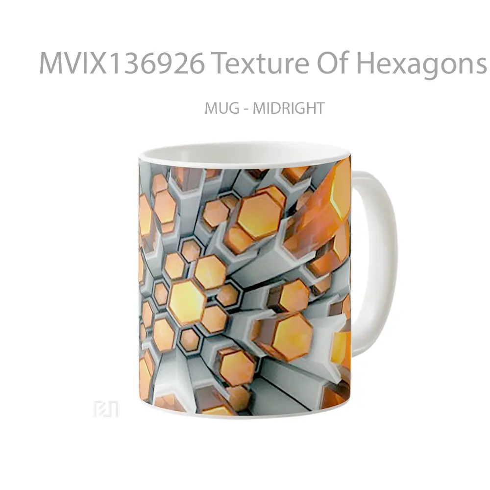 Mug Texture Of Hexagons Gelas Keramik Unik - All-side / Desain