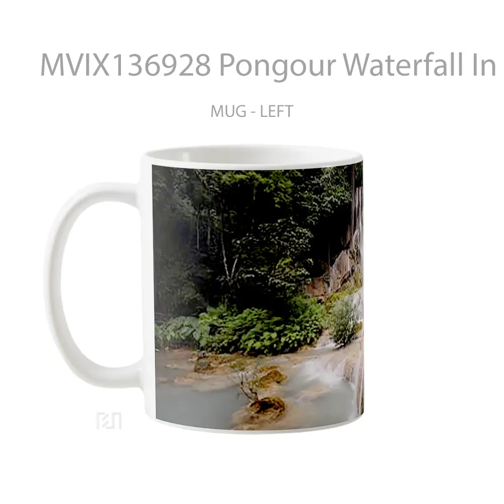 Mug Pongour Waterfall In Dalat Gelas Pemandangan Alam - All-side / Desain