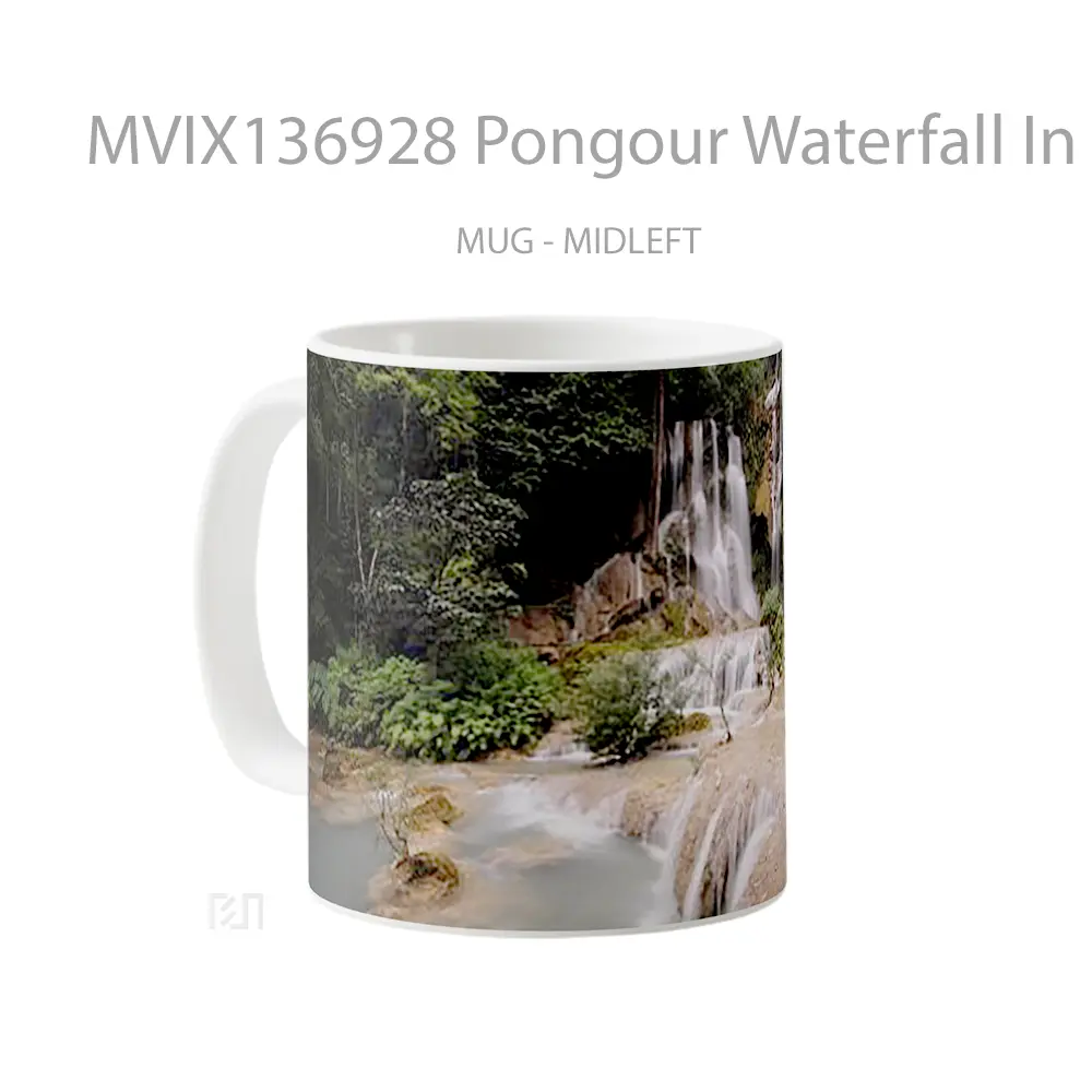 Mug Pongour Waterfall In Dalat Gelas Pemandangan Alam - All-side / Desain