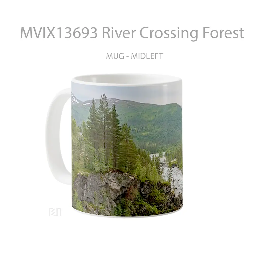Mug River Crossing Forest Gelas Pemandangan Alam - All-side / Desain