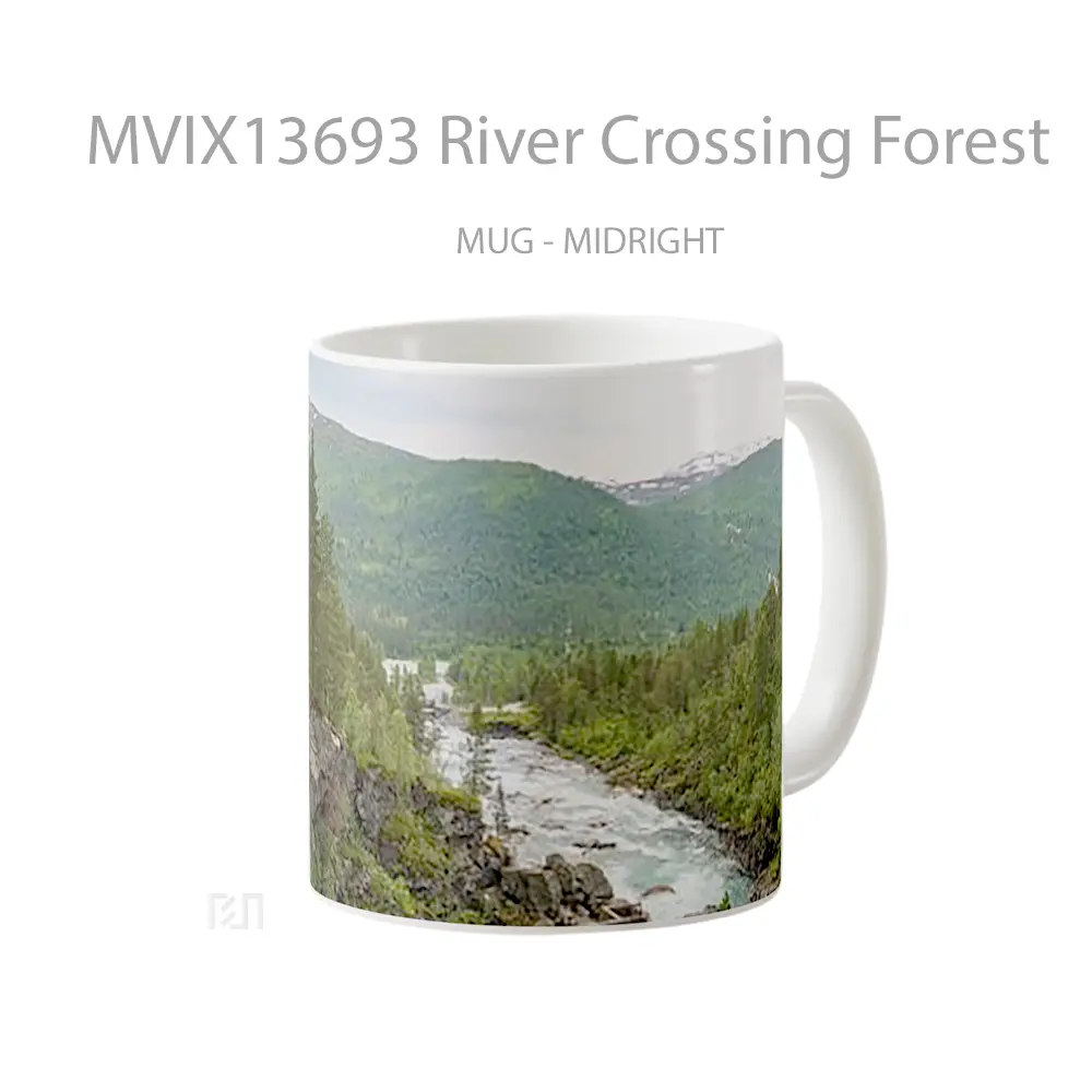 Mug River Crossing Forest Gelas Pemandangan Alam - All-side / Desain