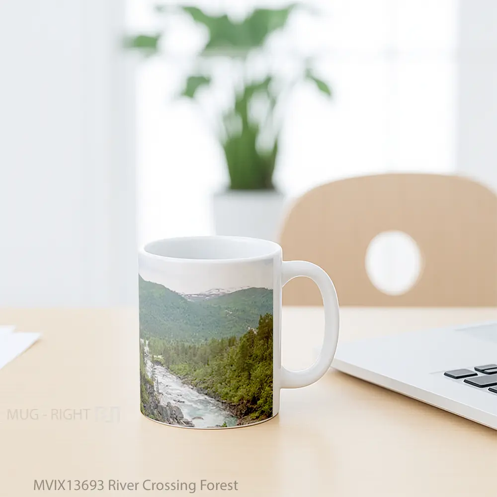 Mug River Crossing Forest Gelas Pemandangan Alam - All-side / Desain