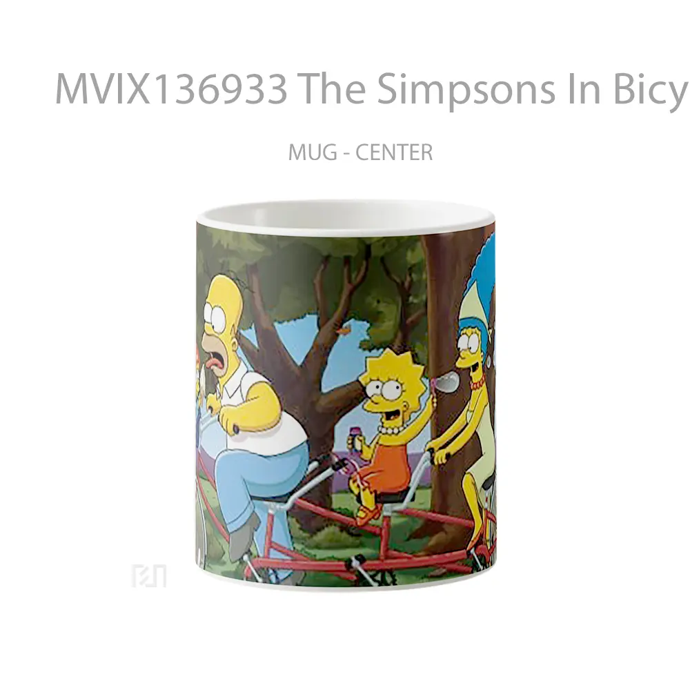 Mug The Simpsons In Bicycle Gelas Keramik Unik