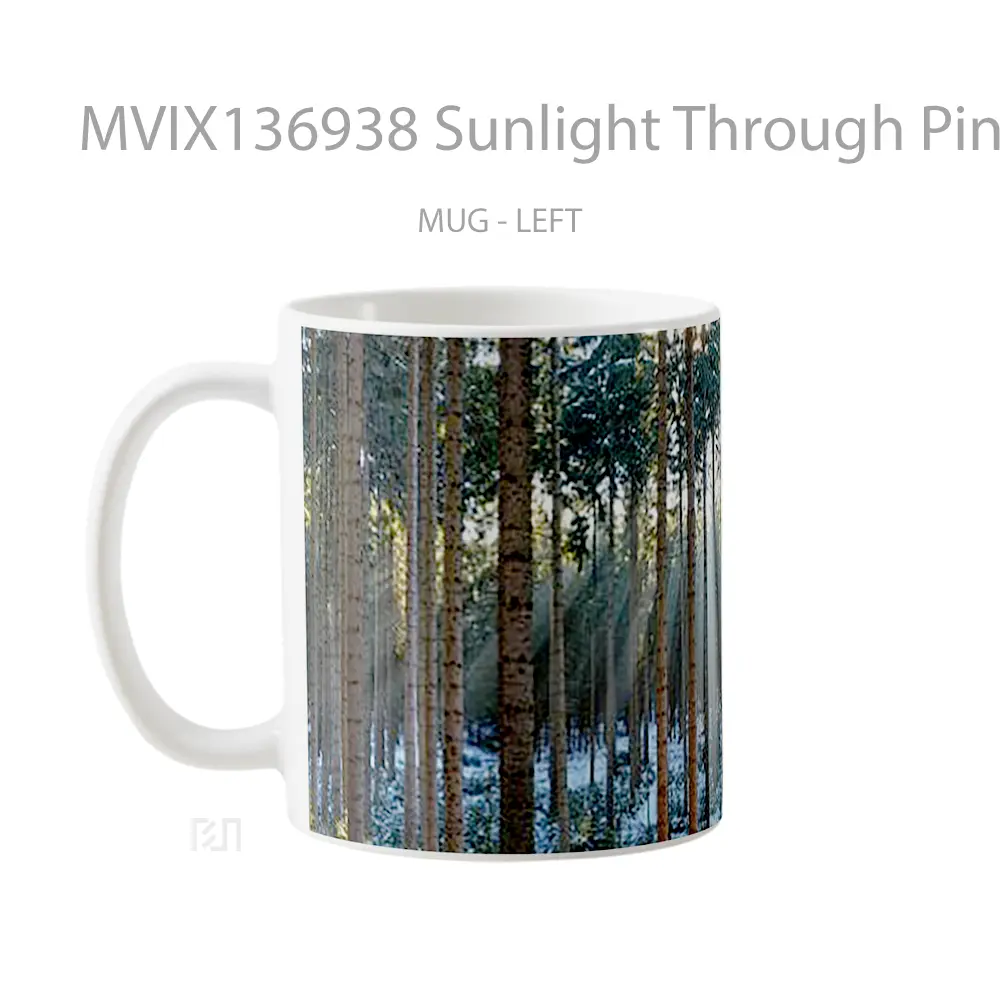 Mug Sunlight Through Pines In The Forest Gelas Pemandangan Alam - All-side / Desain