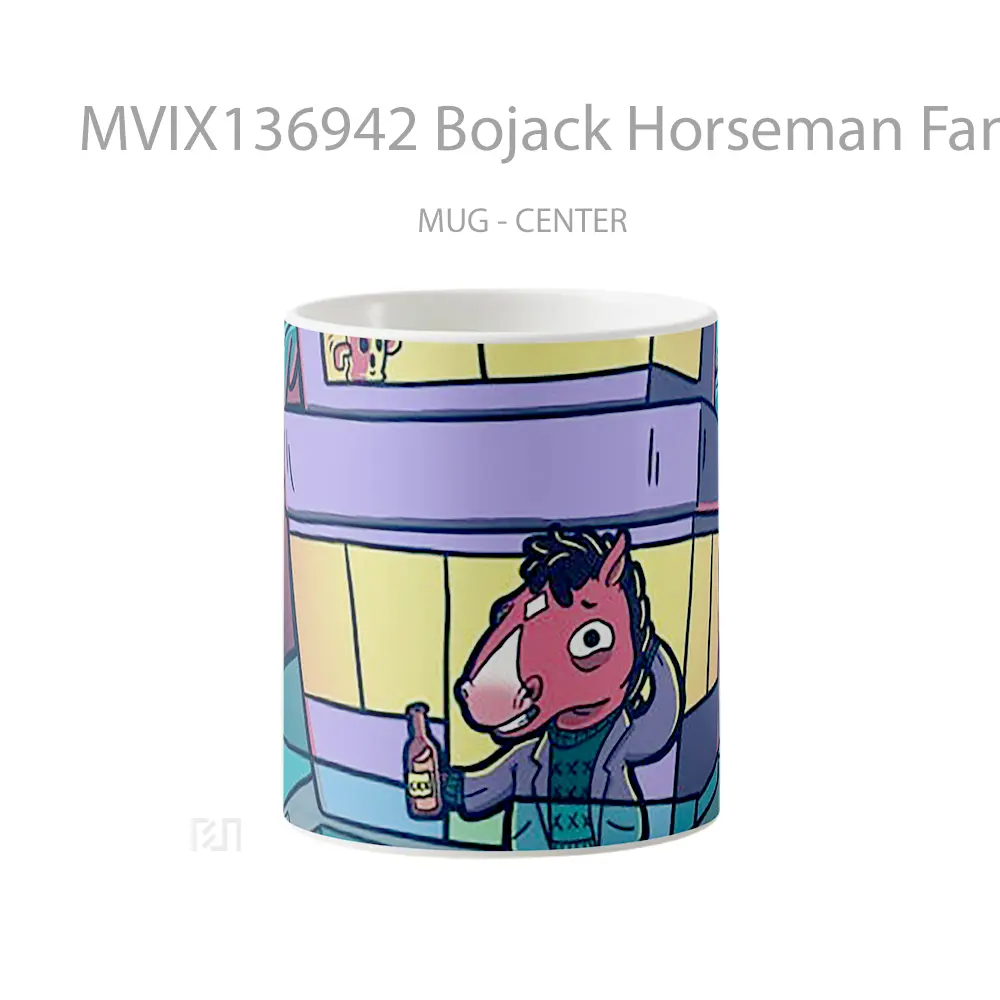 Mug Bojack Horseman Fanart V2 Gelas Keramik Unik