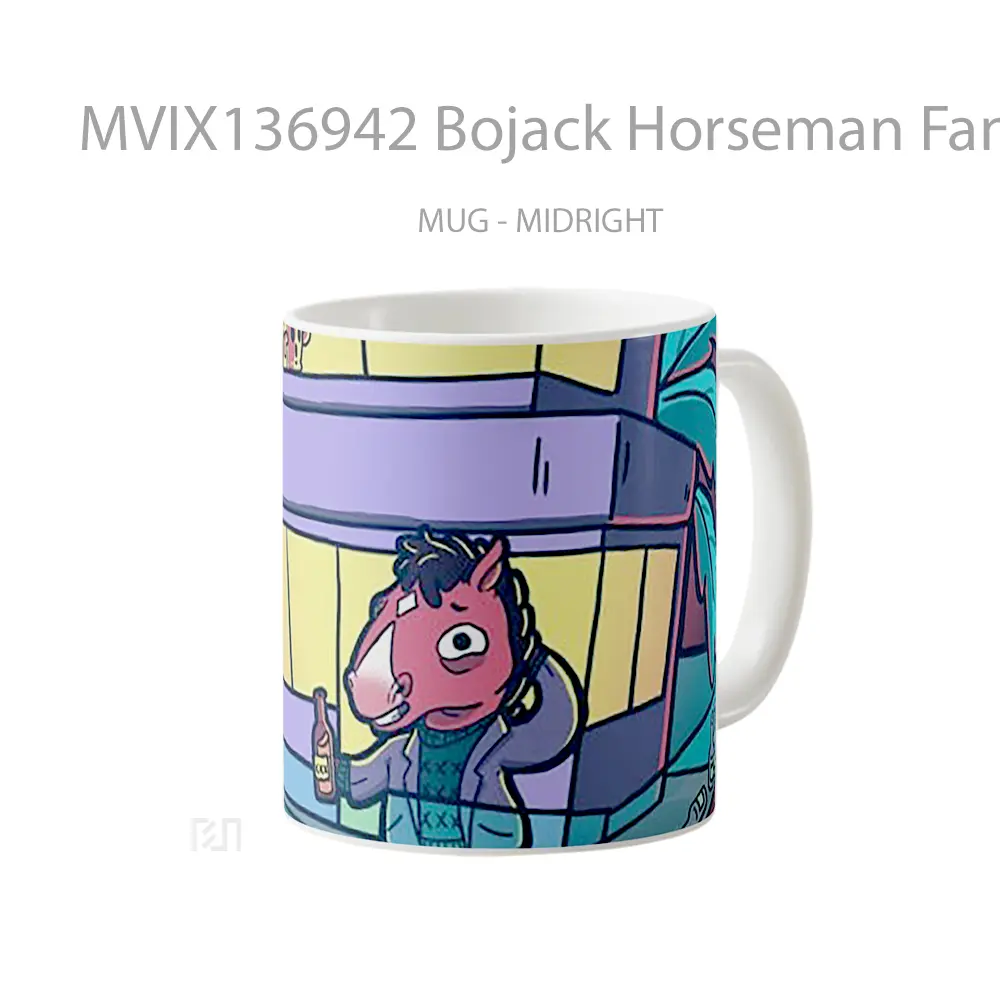 Mug Bojack Horseman Fanart V2 Gelas Keramik Unik - All-side / Desain