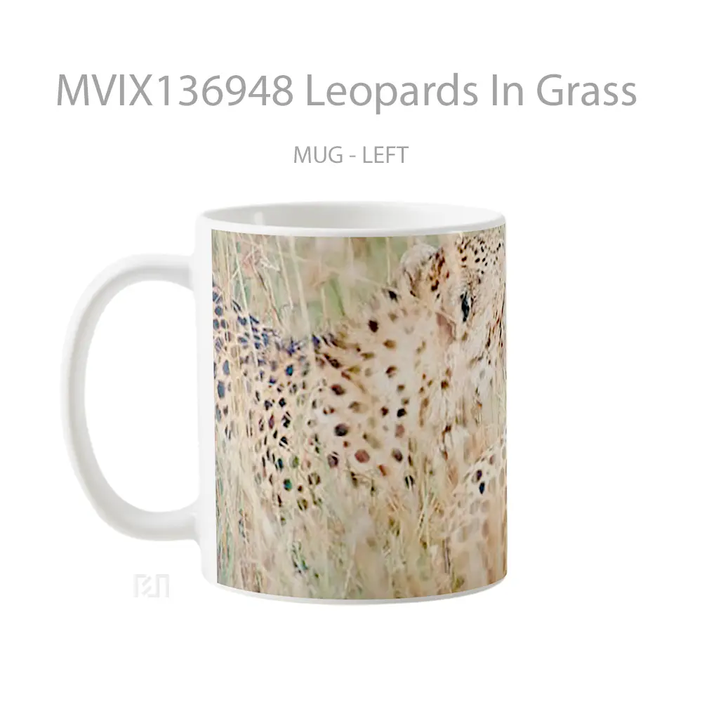 Mug Leopards In Grass Gelas Keramik Unik - All-side / Desain