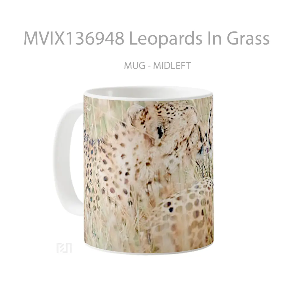Mug Leopards In Grass Gelas Keramik Unik - All-side / Desain