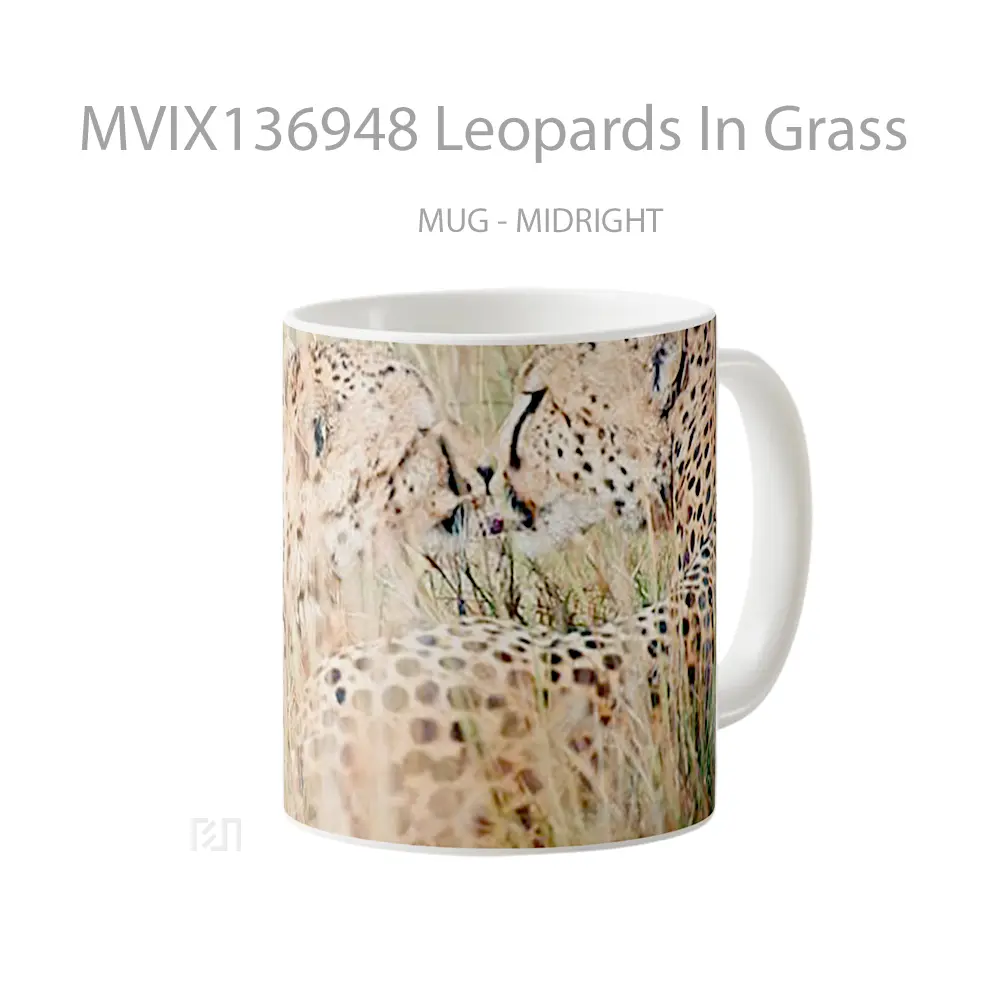 Mug Leopards In Grass Gelas Keramik Unik - All-side / Desain