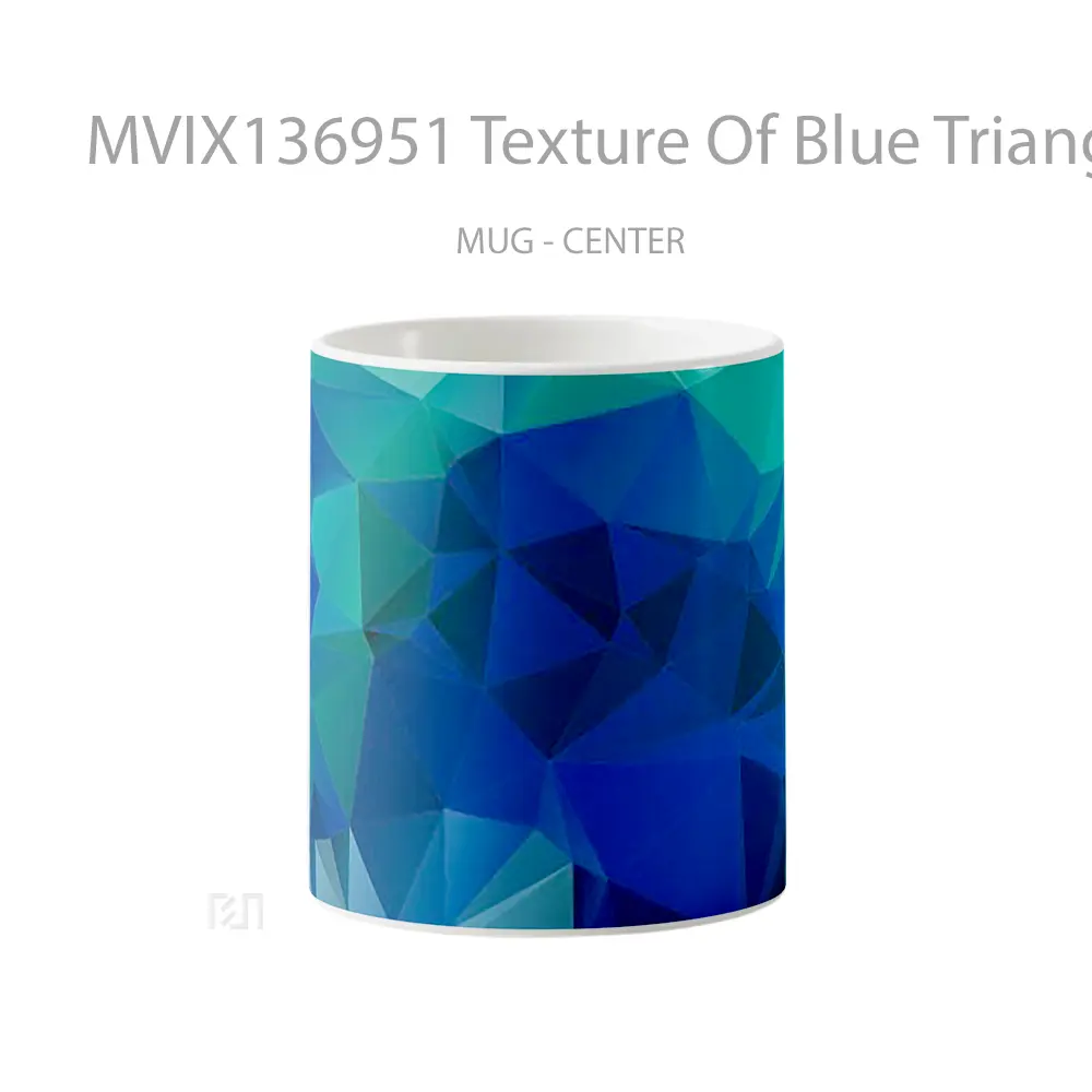 Mug Texture Of Blue Triangles Gelas Keramik Unik
